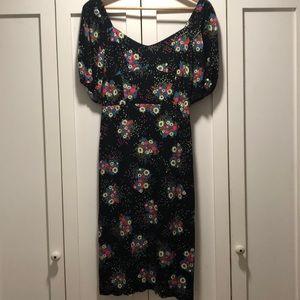 anthropologie cocktail dress with flowers